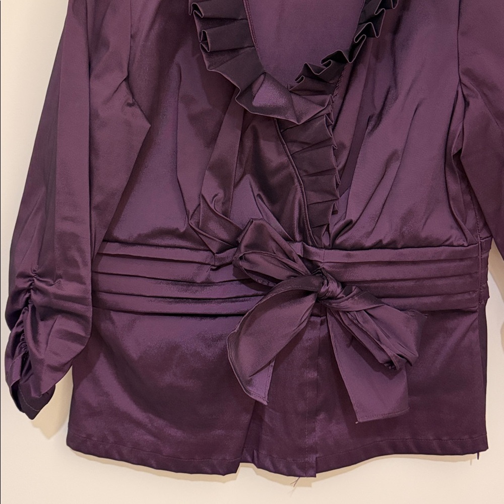 Joseph Ribkoff Purple Ruffle Blouse - Picture 4 of 9